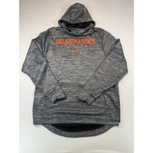 Oklahoma State Basketball Nike Hoodie Mens Large Gray Dri Fit Hooded Sweatshirt
